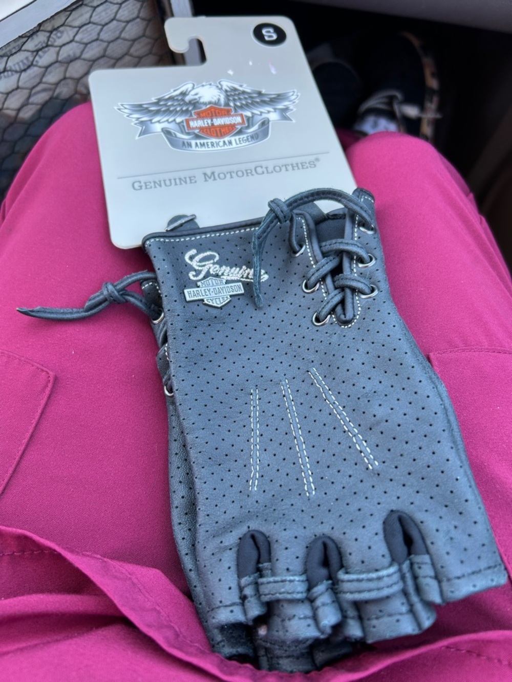 Biker leather gloves